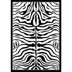 United Weavers Zebra Skin White and Black 5 ft. 3 in. x 7 ft. 2 in. Area Rug