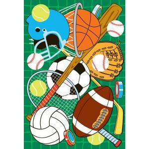 LA Rug Inc. Fun Time Let's Play Green Multi Colored 19 in. x 29 in. Accent Rug