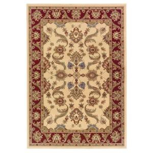 LR Resources Traditional Design with Cream and Brown swirls 5 ft. 3 in. x 7 ft. 9 in. Indoor Area Rug