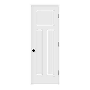 JELD-WEN Craftsman Smooth 3-Panel Primed Molded Prehung Interior Door
