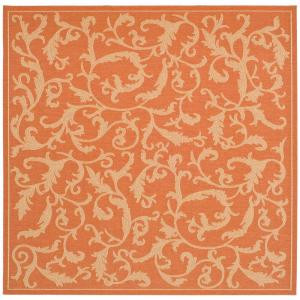 Safavieh Courtyard Terracotta/Natural 7.8 ft. x 7.8 ft. Square Area Rug