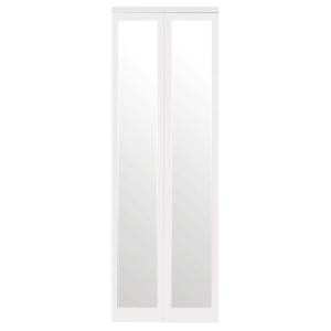 Impact Plus Mir-Mel Primed Mirror White Trim Interior Bifold Closet Door