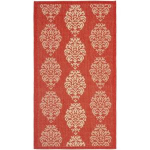 Safavieh Courtyard Red/Natural 2 ft. x 3.6 ft. Area Rug