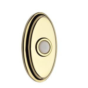 Baldwin Wired Oval Bell Button - Polished Brass