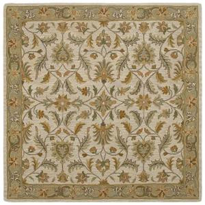 Kaleen Tara St. Vincent Ivory 3 ft. 9 in. x 3 ft. 9 in. Square Area Rug