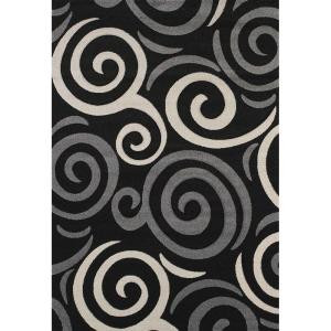 United Weavers Pinball Black 7 ft. 10 in. x 11 ft. 2 in. Area Rug