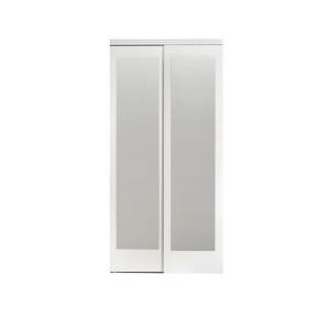 Impact Plus Mir-Mel White Frosted Mirror White Trim MDF Interior Bypass Door
