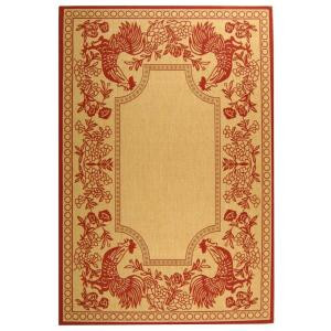 Safavieh Courtyard Natural/Red 6 ft. 7 in. x 9 ft. 6 in. Area Rug