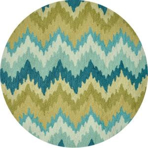 Loloi Rugs Summerton Life Style Collection Aqua Green 3 ft. Round Area Rug