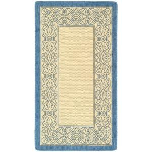 Safavieh Courtyard Natural/Blue 2.6 ft. x 5 ft. Area Rug