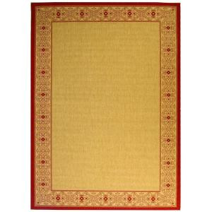 Safavieh Courtyard Natural/Red 8.9 ft. x 12 ft. Area Rug