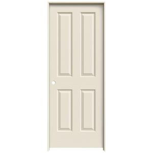 JELD-WEN Textured 4-Panel Primed Molded Prehung Interior Door