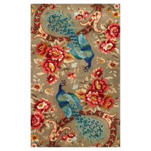 Kas Rugs Peacock Paradise Sage 7 ft. 9 in. x 10 ft. 6 in. Area Rug