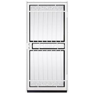 Unique Home Designs Sylvan 36 in. x 80 in. White Outswing Security Door with Shatter-Resistant Glass Inserts