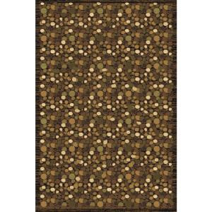 LA Rug Inc. 861/00 Crown Collection, primary brown color with shades of brown, green and cream, 5 ft. x 7 ft. 3 in., indoor area rug
