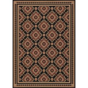 Hampton Bay Red and Black All Over 5 ft. 3 in. x 7 ft. 4 in. Indoor Outdoor Area Rug