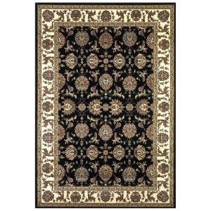 Kas Rugs Traditional Kashan Black/Ivory 3 ft. 3 in. x 4 ft. 11 in. Area Rug