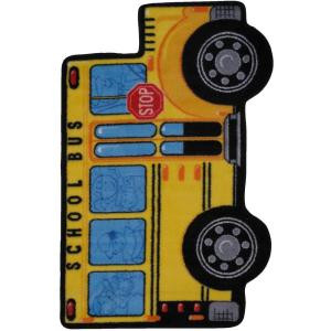 LA Rug Inc. Fun Time Shape School Bus Multi Colored 31 in. x 47 in. Accent Rug