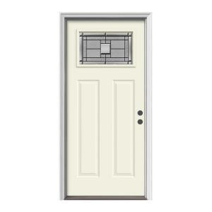 JELD-WEN Premium Monterey Craftsman Painted Steel Entry Door with Brickmold
