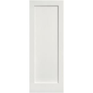 Masonite Crown MDF Smooth 1-Panel Solid Core Primed Composite Prehung Interior Door