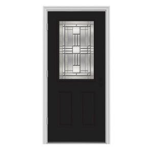 JELD-WEN Cordova 1/2-Lite Painted Steel Entry Door with Brickmold