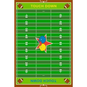 LA Rug Inc. Fun Time Football Field Multi Colored 39 in. x 58 in. Area Rug