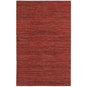 LR Resources Tribeca Red 7 ft. 9 in. x 9 ft. 9 in. Reversible Wool Dhurry Indoor Area Rug