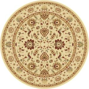 Tayse Rugs Century Ivory 7 ft. 10 in. Round Traditional Area Rug