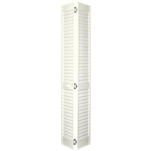 Home Fashion Technologies 2 in. Louver/Louver Behr Off White Solid Wood Interior Bifold Closet Door