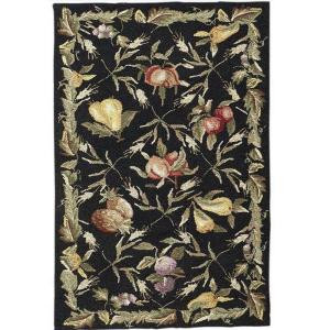 Home Decorators Collection Fruit Garden Black 2 ft. 9 in. x 4 ft. 9 in. Area Rug