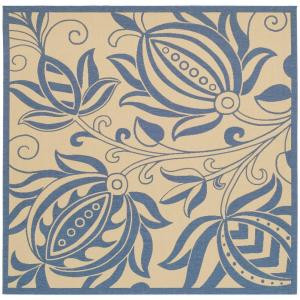 Safavieh Courtyard Natural/Blue 6.6 ft. x 6.6 ft. Square Area Rug