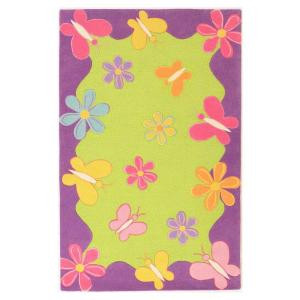 Kas Rugs Spring Fun Lime/Purple 5 ft. x 7 ft. 6 in. Area Rug