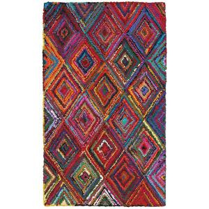 LR Resources Layla Multi 3 ft. 6 in. x 5 ft. 6 in. Plush Indoor Area Rug