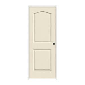 JELD-WEN Smooth 2-Panel Eyebrow Top Primed Molded Prehung Interior Door