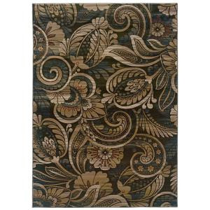 LR Resources Hints of Sage Floral Play 7 ft. 10 in. x 11 ft. 2 in. Plush Indoor Area Rug