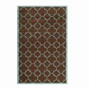Home Decorators Collection Dresden Chocolate and Blue 5 ft. 3 in. x 8 ft. 3 in. Area Rug
