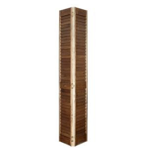 Home Fashion Technologies 2 in. Louver/Louver MinWax Special Walnut Solid Wood Interior Bifold Closet Door