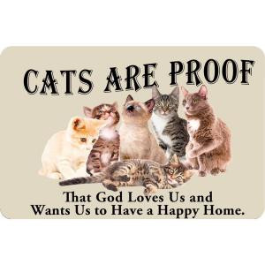 Bungalow Flooring Printed Cats are Proof 17.5 in. x 26.5 in. Pet Mat