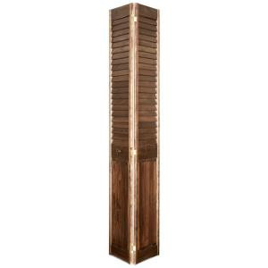 Home Fashion Technologies 2 in. Louver/Panel MinWax Special Walnut Solid Wood Interior Bifold Closet Door