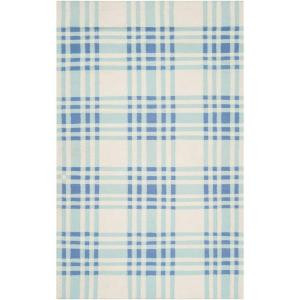 Surya Country Living Powder Blue 5 ft. x 8 ft. Flatweave Area Rug