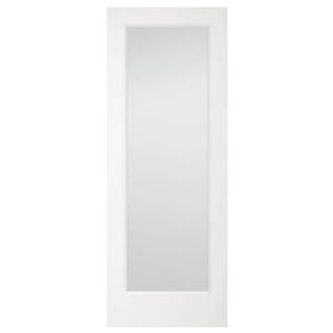 Steves & Sons 1 Lite Clear Glass Pine Primed White Interior Door Slab