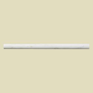 Jeffrey Court Carrara Dome Molding 3/4 in. x 12 in. Marble Wall Accent / Trim Tile