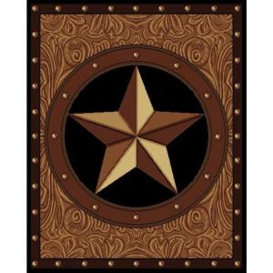 United Weavers Ranch Star Beige and Black 5 ft. 3 in. x 7 ft. 2 in. Area Rug