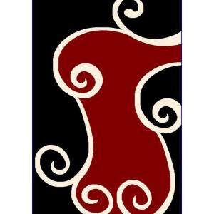 United Weavers Sherry Black 5 ft. 3 in. x 7 ft. 2 in. Area Rug