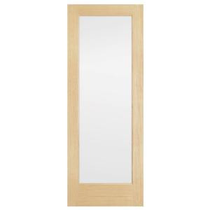 Steves & Sons 24 in. x 80 in. x 1-3/8 in. 1-Lite Unfinished Pine Obscured Glass Interior Slab Door