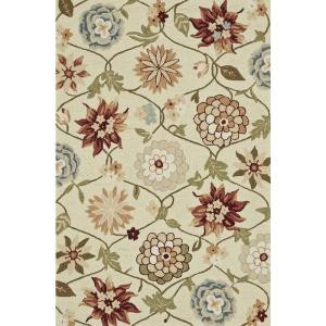 Loloi Rugs Summerton Life Style Collection Ivory Floral 5 ft. x 7 ft. 6 in. Area Rug