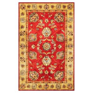 Kas Rugs Fashion Mahal Red/Cream 3 ft. 3 in. x 5 ft. 3 in. Area Rug