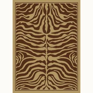 United Weavers Brown Zebra 7 ft. 10 in. x 10 ft. 6 in. Contemporary Area Rug