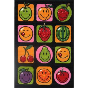 LA Rug Inc. Smiley Fruitti Multi Colored 19 in. x 19 in. Accent Rug