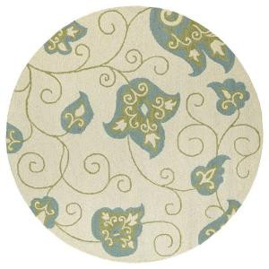 Kaleen Carriage Columbia Ivory 7 ft. 9 in. x 7 ft. 9 in. Round Area Rug